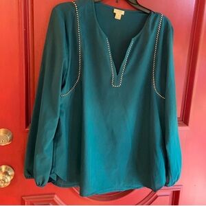 J. Crew green blouse.